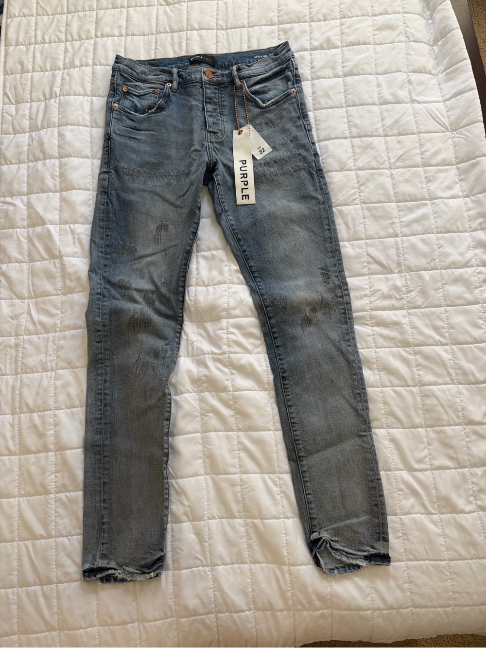 Purple Men’s Skinny Light Blue Washed Jeans